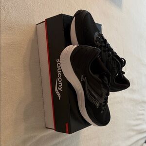 Saucony Men's Black Running Shoes with White Accents